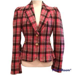 Express Women's Pink Plaid Blazer